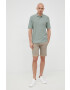 Sisley polo de bumbac culoarea verde neted - Pled.ro