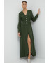 Sisley rochie culoarea verde maxi drept - Pled.ro