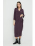 Sisley rochie culoarea violet maxi drept - Pled.ro