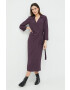 Sisley rochie culoarea violet maxi drept - Pled.ro