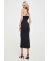 Sisley rochie culoarea negru maxi oversize - Pled.ro