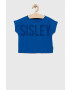 Sisley tricou de bumbac pentru copii culoarea albastru marin - Pled.ro