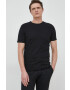 Sisley tricou din bumbac culoarea negru neted - Pled.ro