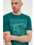 Sisley tricou din bumbac culoarea verde cu imprimeu - Pled.ro