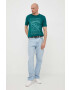 Sisley tricou din bumbac culoarea verde cu imprimeu - Pled.ro