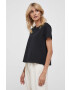 Sisley tricou din bumbac culoarea negru - Pled.ro