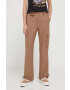 Sixth June pantaloni femei culoarea maro drept high waist - Pled.ro