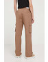 Sixth June pantaloni femei culoarea maro drept high waist - Pled.ro