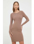 Sixth June rochie culoarea maro mini mulata - Pled.ro