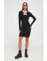 Sixth June rochie culoarea negru mini mulata - Pled.ro