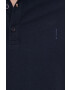 Solid polo de bumbac culoarea albastru marin neted - Pled.ro