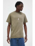 Solid tricou din bumbac culoarea verde neted - Pled.ro