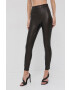 Spanx Leggins modulari Leather-Like Ankle Skinny femei culoarea maro material neted - Pled.ro