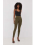 Spanx pantaloni shapewear Stretch Twill Ankle Cargo femei culoarea verde mulata high waist - Pled.ro