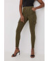 Spanx pantaloni shapewear Stretch Twill Ankle Cargo femei culoarea verde mulata high waist - Pled.ro