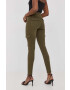 Spanx pantaloni shapewear Stretch Twill Ankle Cargo femei culoarea verde mulata high waist - Pled.ro