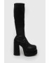 Steve Madden cizme Cypress femei culoarea negru cu toc drept - Pled.ro