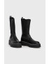 Steve Madden Ghete Chelsea de piele femei culoarea negru cu platformă - Pled.ro