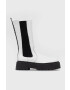 Steve Madden ghete chelsea de piele Vivianne femei culoarea alb cu platforma - Pled.ro