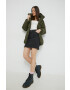 Superdry geaca femei culoarea verde de iarna oversize - Pled.ro