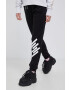 Superdry Pantaloni femei culoarea negru material neted - Pled.ro