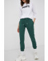 Superdry Pantaloni femei culoarea verde material neted - Pled.ro