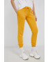 Superdry Pantaloni femei culoarea galben material neted - Pled.ro