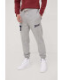 Superdry pantaloni de trening barbati culoarea rosu cu imprimeu - Pled.ro