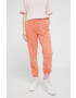 Superdry pantaloni de trening din bumbac culoarea portocaliu neted - Pled.ro