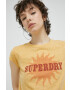 Superdry tricou femei culoarea galben - Pled.ro