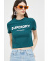 Superdry tricou femei culoarea verde - Pled.ro