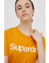 Superdry Tricou din bumbac culoarea portocaliu - Pled.ro