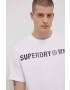 Superdry tricou din bumbac culoarea albastru marin - Pled.ro