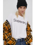 Superdry Tricou din bumbac culoarea alb - Pled.ro