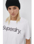 Superdry Tricou din bumbac culoarea alb - Pled.ro