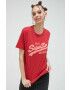 Superdry tricou din bumbac culoarea rosu - Pled.ro