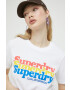 Superdry tricou din bumbac culoarea alb - Pled.ro