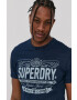 Superdry tricou din bumbac culoarea alb neted - Pled.ro