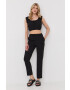 The Kooples pantaloni femei culoarea negru lat high waist - Pled.ro