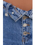 The Kooples Pantaloni scurți jeans femei material neted high waist - Pled.ro