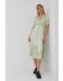 The Kooples Rochie culoarea verde midi evazata - Pled.ro