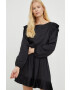 The Kooples rochie culoarea negru mini drept - Pled.ro