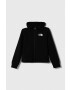 The North Face bluza copii B TNF TECH F/Z HOODIE culoarea negru cu glugă neted - Pled.ro