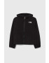 The North Face bluza copii GLACIER F/Z HOODED JACKET culoarea negru cu glugă neted - Pled.ro