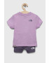 The North Face compleu copii culoarea violet - Pled.ro