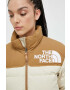 The North Face geaca de puf 92 LOW-FI HI-TEK NUPTSE JACKET femei culoarea bej de iarna - Pled.ro