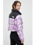 The North Face geaca de puf NUPTSE SHORT JACKET femei culoarea violet de iarna - Pled.ro