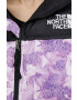 The North Face geaca de puf NUPTSE SHORT JACKET femei culoarea violet de iarna - Pled.ro