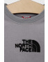 The North Face hanorac de bumbac pentru copii culoarea gri cu imprimeu - Pled.ro