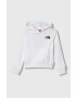 The North Face hanorac de bumbac pentru copii B GRAPHIC HOODIE 1 culoarea alb cu glugă cu imprimeu - Pled.ro